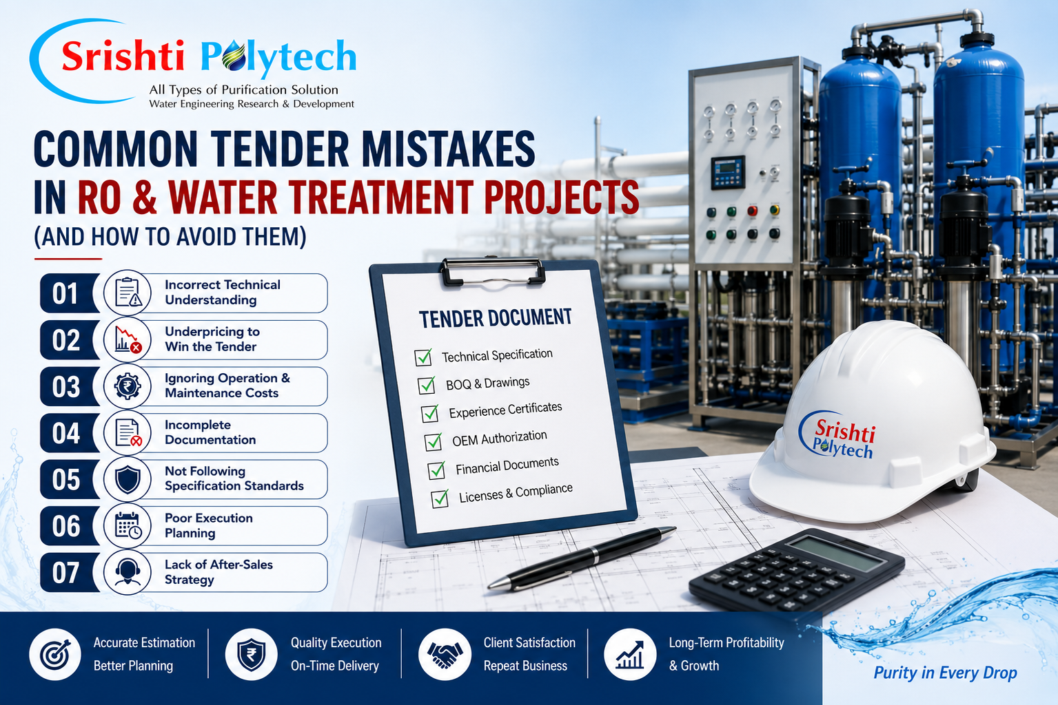 Common Tender Mistakes in RO & Water Treatment Projects (and How to Avoid Them) | Industrial Water Treatment Blog - Srishti Polytech