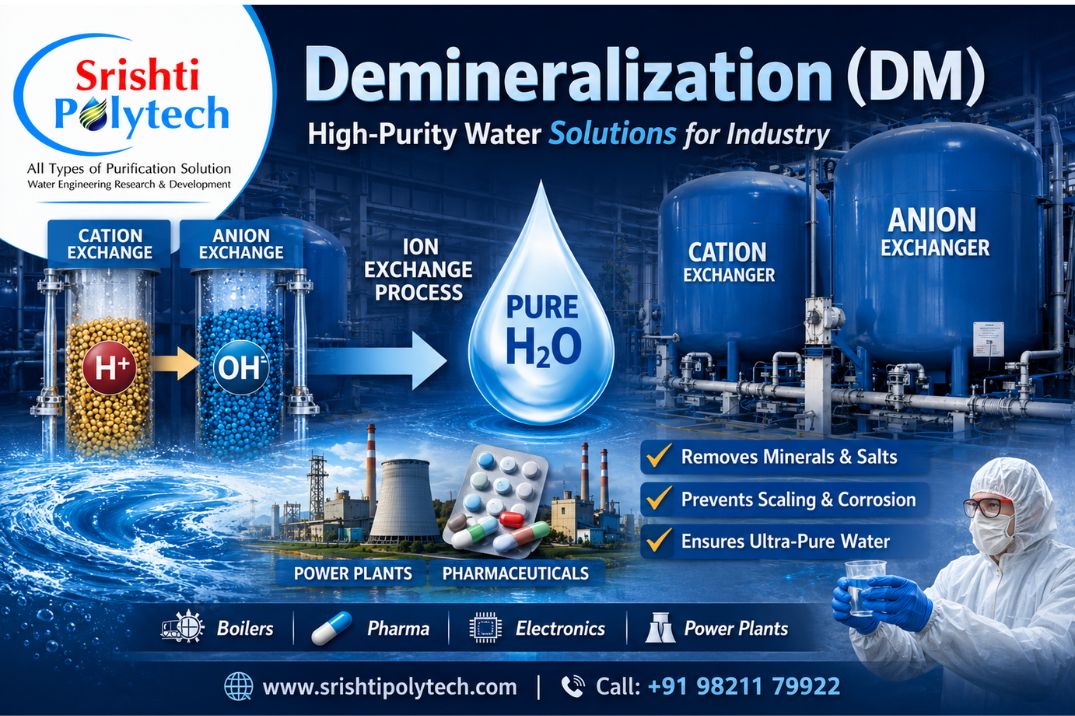 💧 Demineralization (DM): The Backbone of High-Purity Water Systems | Industrial Water Treatment Blog - Srishti Polytech