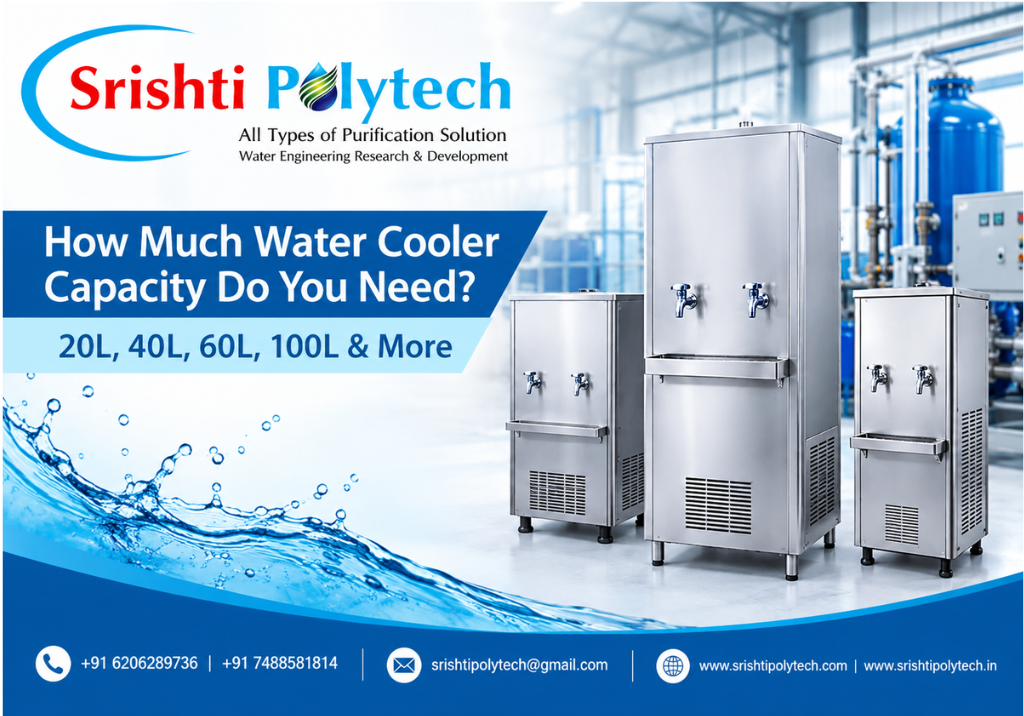 How Much Water Cooler Capacity Do You Need? 20L, 40L, 60L, 100L & More | Industrial Water Treatment Blog - Srishti Polytech